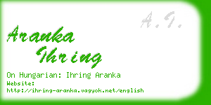 aranka ihring business card
